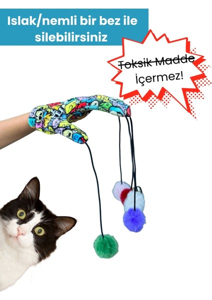 Sihirli Eldiven Ponponlu Kedi Oltası – Kedi Desenli Sesli Kedi Oyuncağı indirimleri