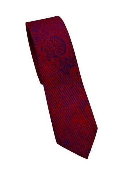 Kırmızı Lacivert Motif Desen Slim Kravat fiyatları