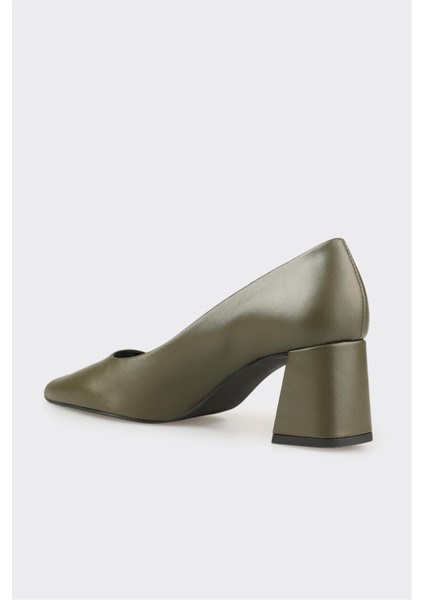 Haki Deri Kadın Stiletto modelleri