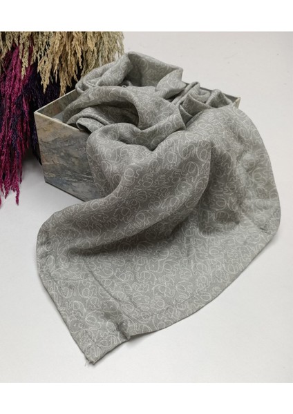 Fil Desen Gri Müslin Örtü ve 3'lü Mendil Seti fiyatları