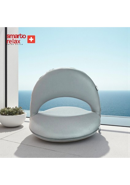 Katlanabilir Şezlong — Taşınabilir, Dayanıklı, Dış Mekân, Gri,