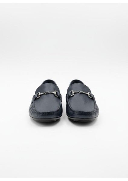 Erkek Deri Loafer Ayakkabı Lacivert
