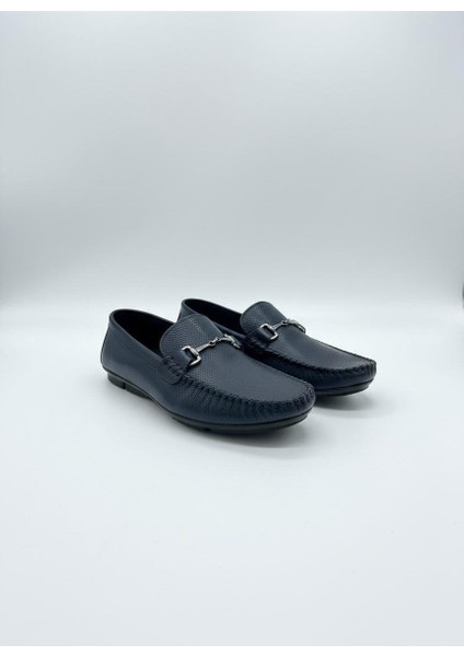 Erkek Deri Loafer Ayakkabı Lacivert fırsatları