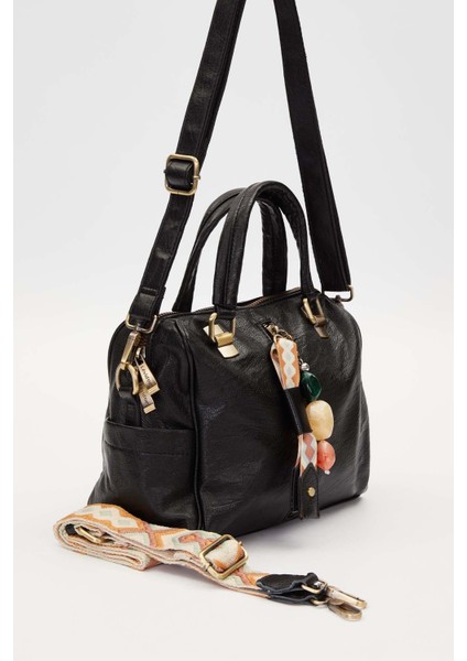 Siyah Taş Kuşak Aksesuarlı El Çantası fiyatları