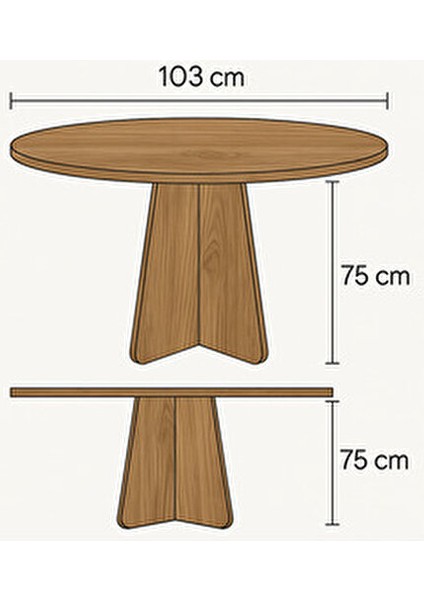 Barberon Yuvarlak Modern Dekoratif Yemek Masası Mutfak Masası modelleri