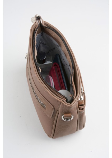 Kadın Zambak Koyu Vizon 3 Bölmeli Astarlı Lacost Deri Fermuar Kapama El Kol ve Omuz Çantası fırsatları