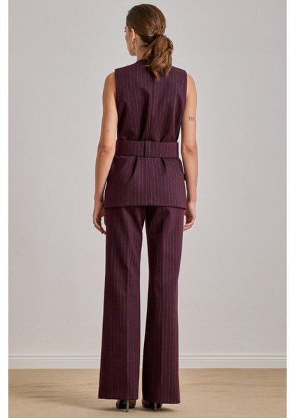 Ofis Tarzı Bordo Örme Yelek fiyatları