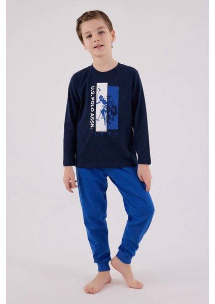 U.s. Polo Assn Uzun Kol Pijama Takım US2206-4 Lacivert