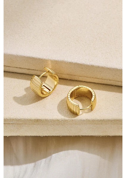 Kalın Çizgili Mini Halka Küpe