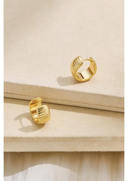 Kalın Çizgili Mini Halka Küpe fiyatları