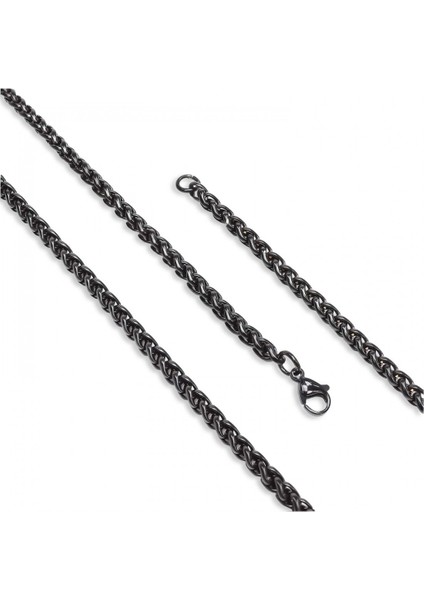 Mestore Siyah Renk Çelik Kolye 4mm 3168CEK016