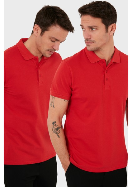 Pamuk Regular Fit Düğmeli 2'li Paket Polo Yaka T Shirt Erkek POLO YAKA T SHİRT 5902127S2
