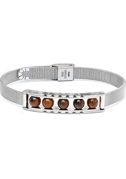 Mestore Kaplan Gözü Taşı ve Paslanmaz Çelik Bileklik 31682B23D4