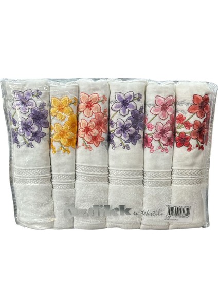 Açelya Çiçek Nakışlı Çeyizlik 6 Adet Çantalı