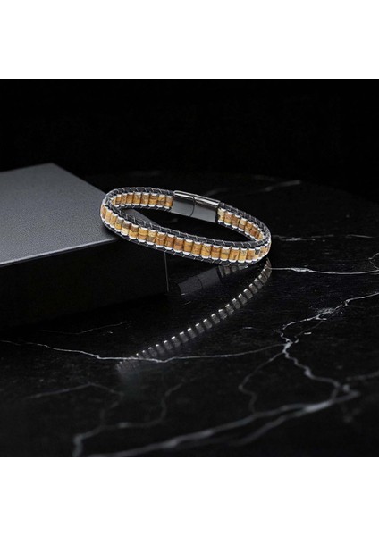 Mestore Odun Jasper & Hematit Çelik Örgülü Deri Bileklik 31682B22D8 indirimleri
