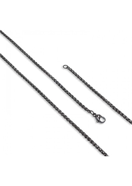 Mestore Siyah Renk Çelik Kolye 2.5mm 3168CEK013