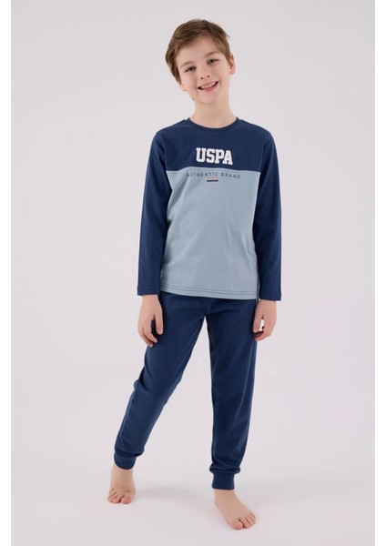 U.s. Polo Assn Uzun Kol Pijama Takım US2220-4 Koyu Indigo fiyatları