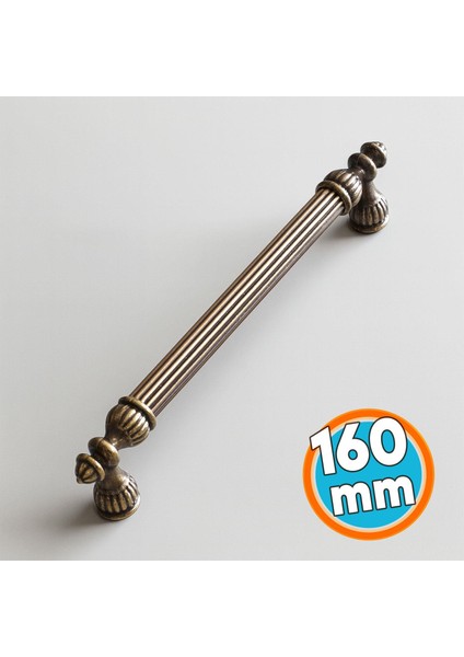 Mobilya Mutfak Çekmece Kapak Dolap Dolabı Kulpu Kulbu Kulpları 160 mm Eskitme Antik Sarı Metal