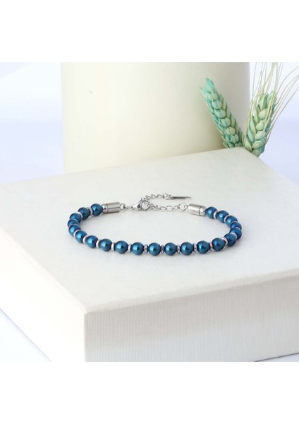 Mestore Mavi Küre Hematit Doğal Taşlı Ayaranabilir Çelik Zincir Bileklik 31682B10D4 modelleri