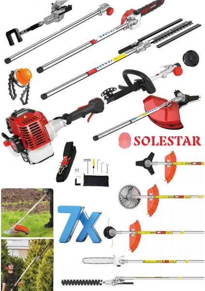 Pro Set 20HPX Motorlu Çok Fonksiyonlu 7ın1 Kafalı 7x1 Combo Tırpan Seti modelleri