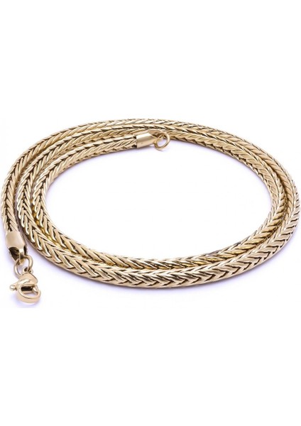 Mestore Oval Kral Bakla Örgülü Çelik Kolye 4mm 3168CEK022 fiyatları