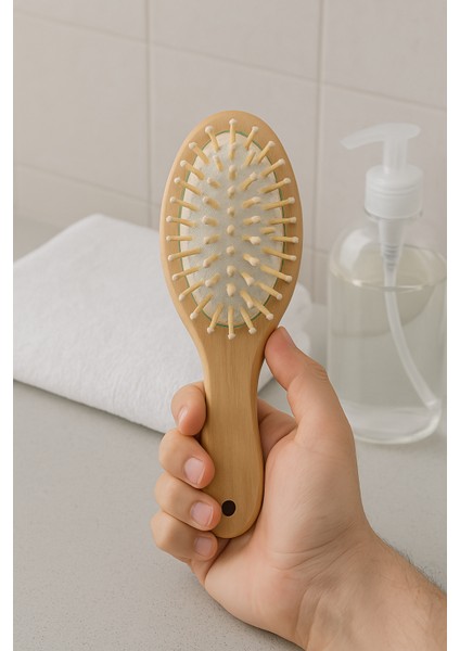 Bambu Uçlu Fırça Ahşap Saç Fırçası - Bambu Dişli Şaç Fırçası fırsatları