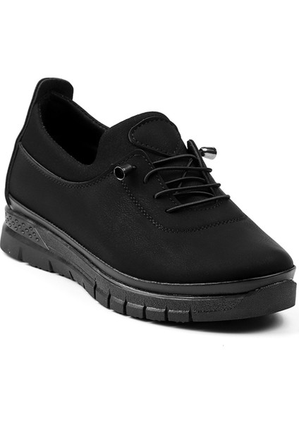 Kadın Siyah Süet Ortopedik Anne Ayakkabısı - Rahat Kaymaz Taban, Bağcıklı Günlük Yürüyüş Ayakkabısı modelleri