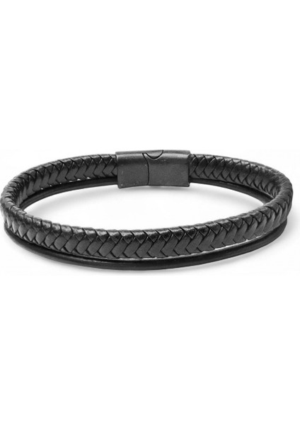Mestore Siyah Renk Çoklu Deri Bileklik 31683B5D1