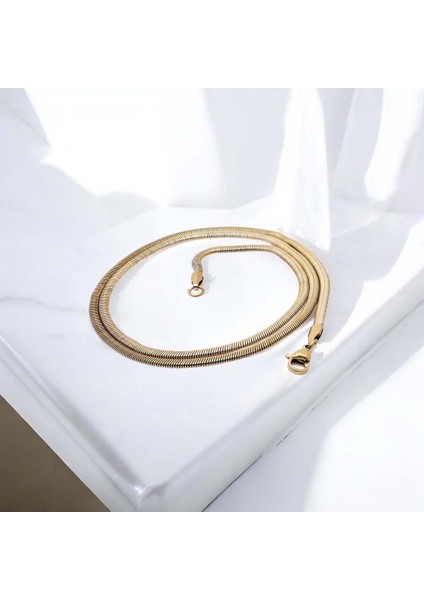 Mestore Italyan Çelik Kolye 1,5mm x 3mm 3168CEK051 modelleri