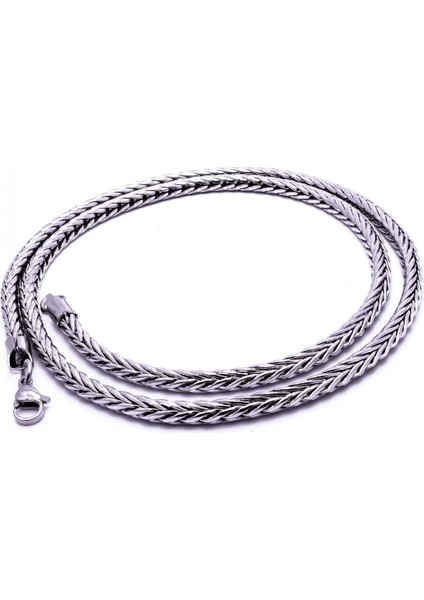 Mestore Oval Kral Bakla Örgülü Çelik Kolye 4mm 3168CEK050 fiyatları