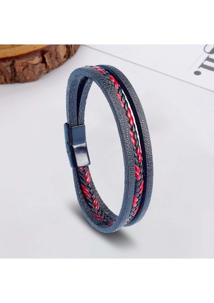 Mestore Kırmızı Siyah Saç Örgü ve Çelik Bileklik 31683B10D3 fiyatları