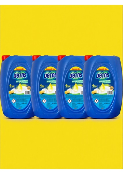 Detos 4X4000 ml Limon Özlü Elde Yıkama Bulaşık Deterjanı