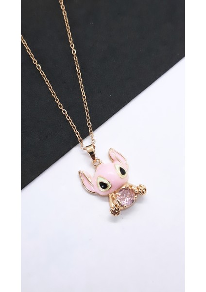 Renkli Mineli Lilo Stitch Çelik Kolye fırsatları