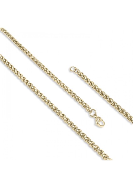 Mestore Sarı Renk Çelik Kolye 4mm 3168CEK015