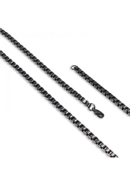 Mestore Kare Arnavut Çelik Kolye 4mm 3168CEK053