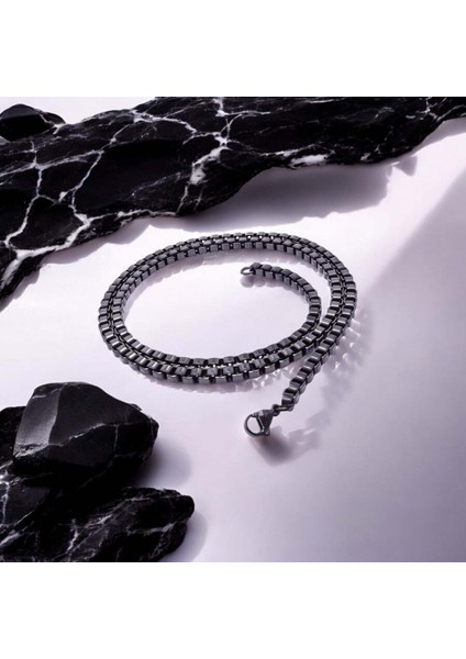 Mestore Kare Arnavut Çelik Kolye 4mm 3168CEK053 modelleri