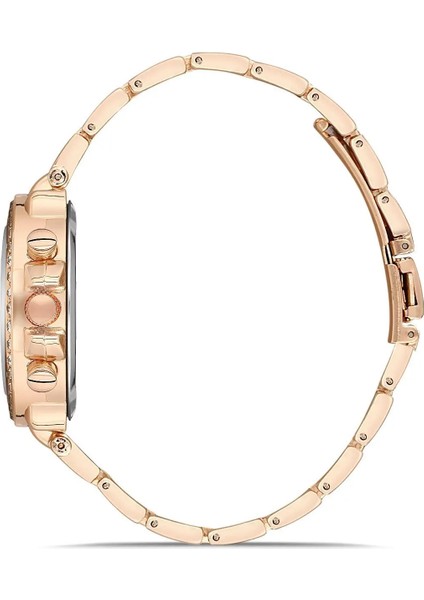 Taşlı Dekoratif Kadran Rose Metal Kadın Kol Saati modelleri