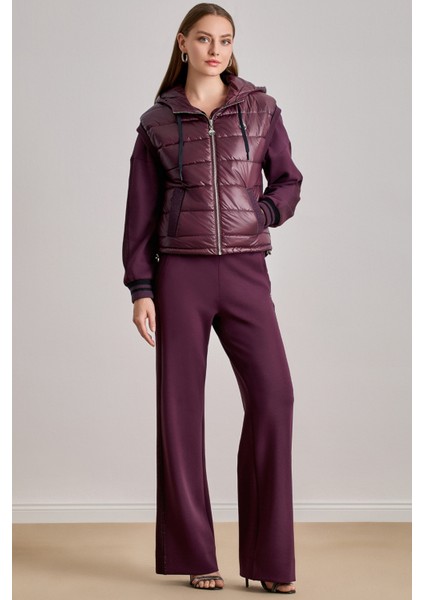 Günlük Giyim Bordo Kapitoneli Yelek