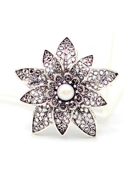 Sedef Taşlı Lotus Model Telkari Gümüş Kadın Broş 201024509 modelleri