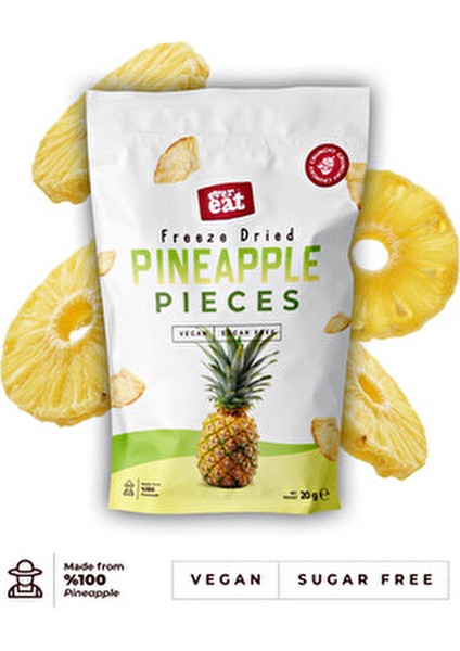 Dondurularak Kurutulmuş Ananas Kuru Meyve Cipsi Organik ve Doğal Atıştırmalık
