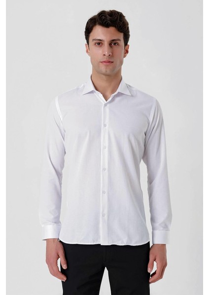 Gk 677 Slim Fit Beyaz Altro Gömlek modelleri