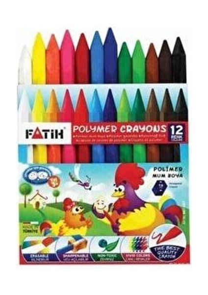 Mum Pastel Boya Polymer Crayons Kısa 12 Renk 50110/F