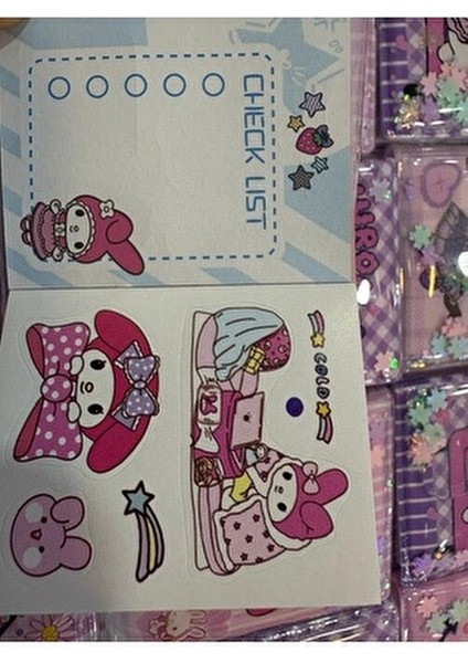 Kuromi, My Melody Mini Sticker ve Not Defteri Sulu Kapak (5 Adet) fırsatları