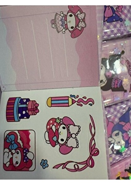 Kuromi, My Melody Mini Sticker ve Not Defteri Sulu Kapak (5 Adet) indirimleri