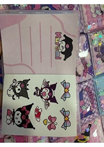 Kuromi, My Melody Mini Sticker ve Not Defteri Sulu Kapak (5 Adet)
