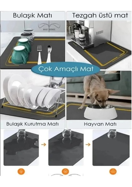 Bulaşık Kurutma Örtüsü Siyah Tezgah Üstü Bulaşık Matı Süper Emici Bulaşıklık fiyatları