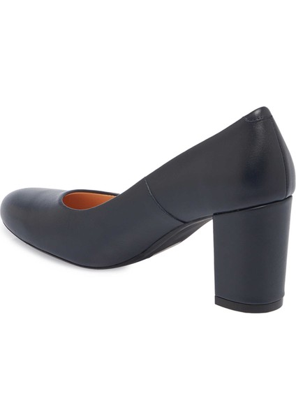 Lacivert Hakiki Deri Kadın Topuklu Ayakkabı - K25I1AY67794-A31 fiyatları