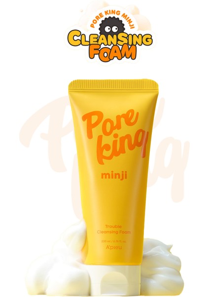 Gözenek Arındıran&Siyah Nokta Karşıtı Temizleme Köpüğü A'PIEU Pore King Minji Trouble Cleansing Foam
