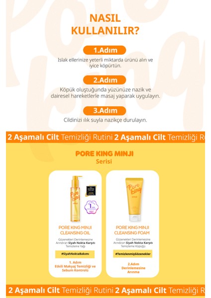 Gözenek Arındıran&Siyah Nokta Karşıtı Temizleme Köpüğü A'PIEU Pore King Minji Trouble Cleansing Foam