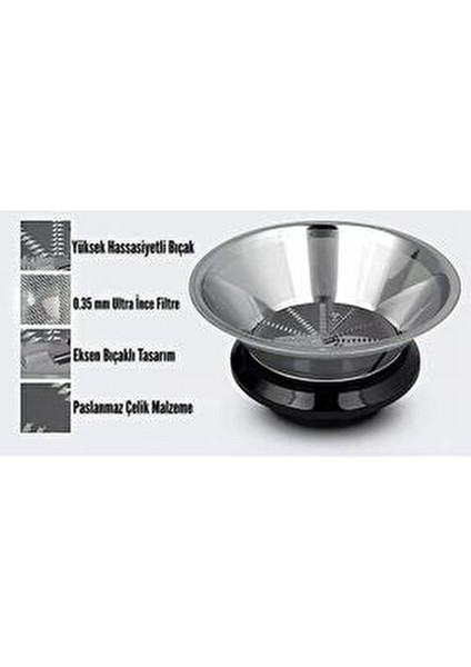 Frutta Katı Meyve Sıkacağı, 500W, 1,5 Lt, Quickclean, Damlama Önleyici Riomi